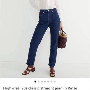 High-rise '90s classic straight-fit jean in Rinse wash NWOT